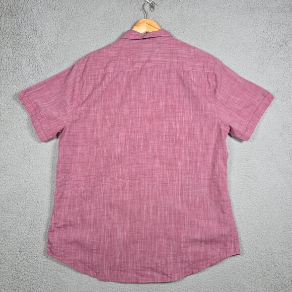 Structure Shirt Mens Size XL Magenta Slim Modern Fit Heathered Short Sleeve - Picture 4 of 11